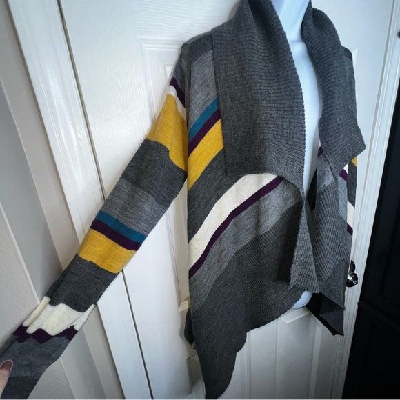 Stambecco Women’s Medium Gray Wool Knit Cardigan Sweater Top M Made In Italy - Picture 12 of 16